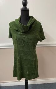 Olive Green Cowl Neck Long Sweater