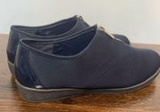 Tower By London Fog Zipper Closure Flat Sneaker Casual Shoes Navy Blue Size 9.5