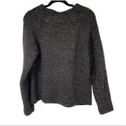 Anthro Moth Dark Gray Mock Neck Wool Blend Sweater