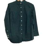 Lands’ End green plaid buttons down shirt size 16W