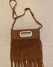 Just FAB brown crossbody with fringe