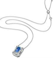 SWAROVSKI Silver-Tone Octagon Double Crystal 11-3/4" Adjustable Pendant Necklace