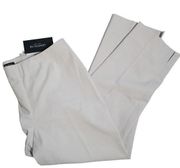 Lafayette 148 NY New $328 Stretch Cropped Bleecker Pants Vapor White size 8