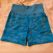 Shorts Camo Size Small Caribbean Blue