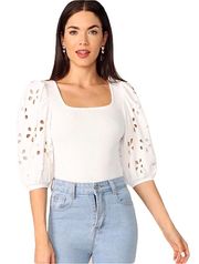 SheIn -Laser Cut Fitted Blouse-Med-NWOT