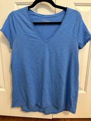 Lilly Pulitizer Blue Short Sleeve V-Neck Pima Cotton T-Shirt Size M