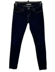 Levi’s  Womens SZ 28 601 Pin Skinny Jeans Low-Rise Stretch Pockets Dark Wash Blue