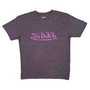 Von Dutch Signature Pink Logo Chocolate Short Sleeve Baby Tee