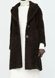 Chocolate Brown Oversized Teddy Coat S