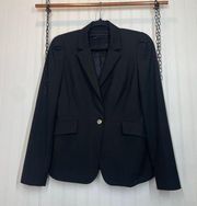 Zara Black Single Breasted Breasted One Button Blazer Career Work Wear Size M