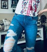 Vanilla Star high rise skinny distressed jeans