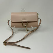 Chloe Faye Mini Genuine Leather Pink Neutral Gold Hardware Shoulder Crossbody