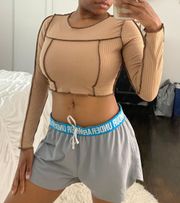 Lettuce- Longe Sleeve Crop Top