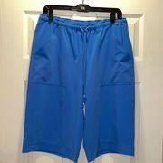 St. John Blue Drawstring Dressy Bermuda Shorts