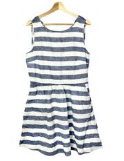 Beachlunchlounge Blue & White Stripe Fit & Flare Summer Dress L