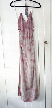 | NWT Tie-Dye Cut Out Halter Maxi Dress