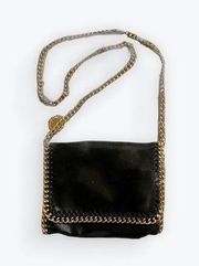 Stella McCartney Black Faux Leather Falabella Flap