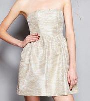 Minuet Gold Thread Mini Party Dress Small