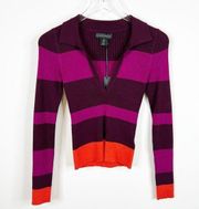 NWT House of Harlow 1960 Striped Polo Sweater S