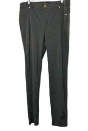 Thalia Sodi Charcoal Gray Stretch Flat Front Skinny Pants Women's Size 14