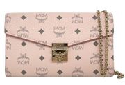 MCM Patricia Logo Visetos Monogram Soft Pink & Black Crossbody Bag