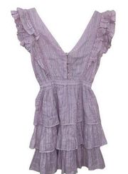 NWT  1960 Lavender Shimmer Ruffle Dress Size XS