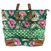 Stella Dot Getaway Travel Tote Expandable Bag Luggage Carry-On Weekend Green