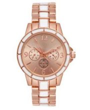 NEW Charter Club 2 Tone BRACELET WATCH Women Radiant 34mm Rose Gold White Boxed