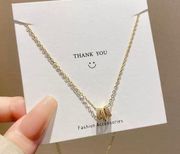 Gold ring pendant necklace women's fashion