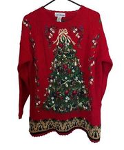 Vintage Knit Christmas “Ugly” Sweater Large