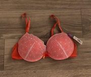 Size 34c orange tangerine push up bra