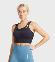 Gymshark Energy+ Seamless Longline Sports Bra / Crop Top - Black - XS