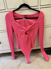pink  body suit