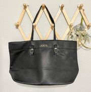 Vegan Leather Black Tote Bag