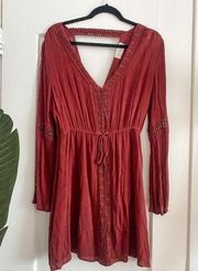 Nectar // burgundy long sleeve dress