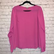 Cremieux Bubble Gum Pink Open Sleeve Blouse