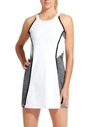 Running Wild Tennis Dress Womens XS WHITE Gray Mesh Panel Athletic