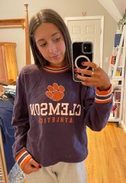 Clemson University Purple Cropped Hoodi