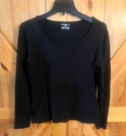 Jones New York Womens Stretch Black Long sleeve Shirt Size Large