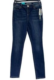 INC SZ 4 Skinny Leg Jeans Mid-Rise Stretch Rhodes Dark Wash Pockets Blue New