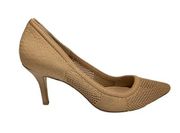 Neiman Marcus Women's Beige Sochi Stretch Knit Pump Shoes Size US 8.5