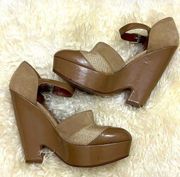 MRKT Lauren Cafe Aulait Platform Retro Style Heels 8.5