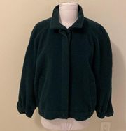 Peruvian Connection Green Alpaca Blend Bomber Coat