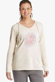 Life is Good  - Women's Joy Explosion Vibes Crusher-LITE Hooded Tee - Putty Small