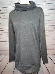 Mondetta Funnel neck sweatshirt pullover Large Gray Stretch Thumbholes Active