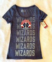 NWT NBA Washington Wizards Heather Blue Gray Basketball Women’s Tee Shirt M