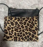 H & m crossbody bag (2) one is animal print leopard and one plain black