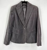 Valerie Stevens Women's Single Button Velvet Blazer Jacket Gray Petite Size 4P