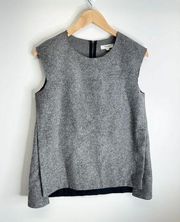 Madewell Sweater Vest Wool Blend Gray Sleeveless Back Zip Size Small