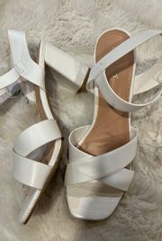 White Heeled Sandals With Straps